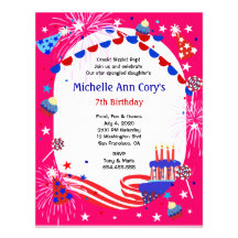 Invitación de la fiesta del cumpleaños del chica d