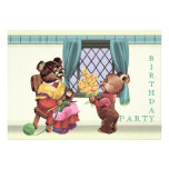 Invitación de la fiesta del cumpleaños del oso de 