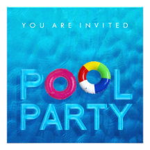 Invitación de la fiesta en la piscina de la nataci