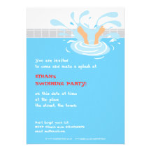 Invitación de la fiesta en la piscina de la nataci