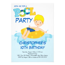 Invitación de la fiesta en la piscina del verano d