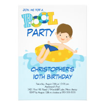 Invitación de la fiesta en la piscina del verano d