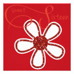 Invitación de la flor del dulce dieciséis