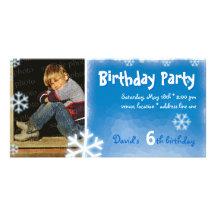 Invitación de la foto de la fiesta de cumpleaños d tarjetas fotográficas personalizadas