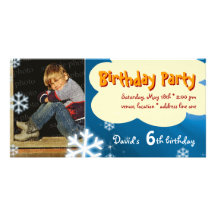 Invitación de la foto de la fiesta de cumpleaños d tarjetas fotográficas 