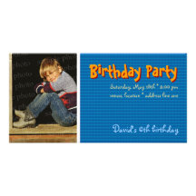 Invitación de la foto de la fiesta del cumpleaños  tarjeta con foto personalizada