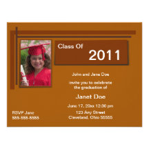 Invitación de la foto de la graduación del chocola