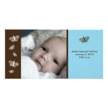 Invitación de la foto del bebé de la mariposa tarjetas con fotos personalizadas