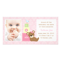 Invitación de la foto del bebé tarjeta con foto personalizada