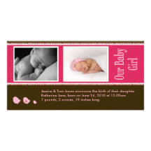Invitación de la foto del bebé tarjeta fotografica personalizada