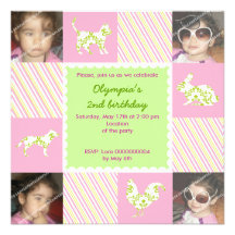 Invitación de la foto del cumpleaños de los animal