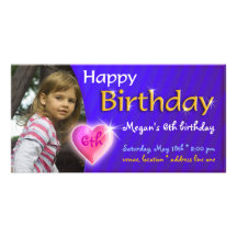 Invitación de la foto del cumpleaños de Megan Tarjeta Personal