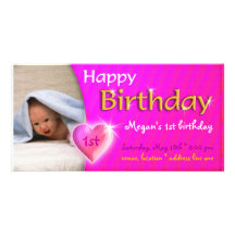 Invitación de la foto del cumpleaños de Megan Plantilla Para Tarjeta De Foto