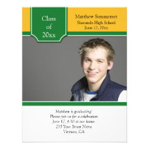 Invitación de la graduación de la foto del oro ver