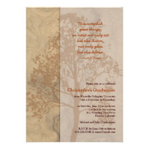 Invitación de la graduación de la sombra del árbol