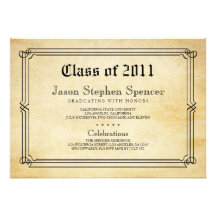 Invitación de la graduación del estilo del diploma