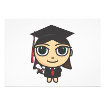 Invitación de la graduación del personaje de dibuj