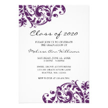 Invitación de la graduación del remolino de la púr