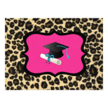 Invitación de la graduación - leopardo/guepardo ro