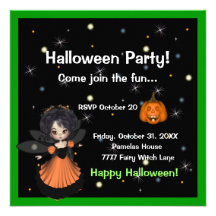 Invitación de la hada de Halloween
