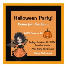 Invitación de la hada de la bruja de Halloween