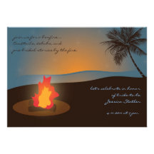 Invitación de la hoguera de la playa
