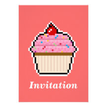 Invitación de la magdalena del arte del pixel
