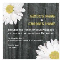 Invitación de la margarita y del boda de Barnwood