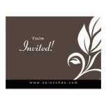 Invitación de la postal de la hoja floral del baln