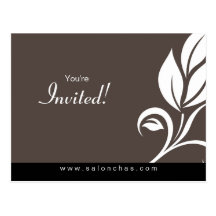 Invitación de la postal de la hoja floral del baln