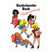 Invitación de la postal: "El Bachelorettes "
