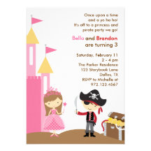 Invitación de la princesa y del pirata