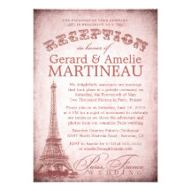 Invitación de la recepción nupcial de París solame