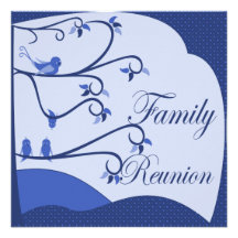 Invitación de la reunión de familia de pájaros (az