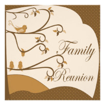 Invitación de la reunión de familia de pájaros (na