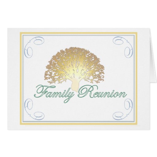 Invitación de la reunión de familia del árbol del  tarjeton