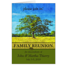 Invitación de la reunión de familia del roble felicitación