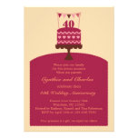 Invitación de la torta del aniversario de boda 40