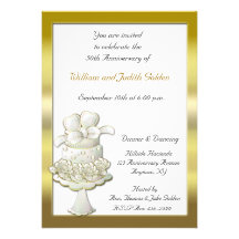 Invitación de la torta del oro