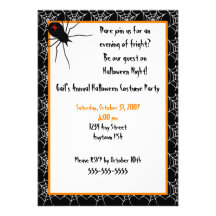 Invitación de las arañas de Halloween