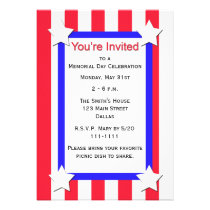 Invitación de las barras y estrellas del fiesta de invitaciones