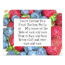 Invitación de las fresas y de los arándanos