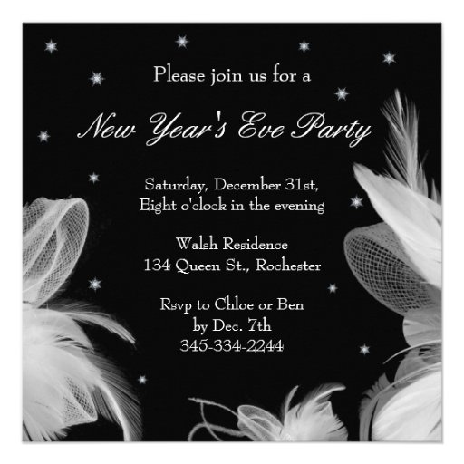 Invitación de las plumas de blanco puro de Noche V