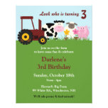 Invitación de los animales del campo del cumpleaño