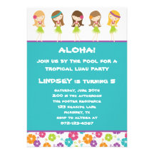 Invitación de los chicas de Hula