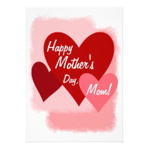 Invitación de los corazones del día de madre