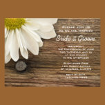 Invitación de madera de la margarita y del boda de invitaciones