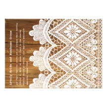 Invitación de madera llamativa del boda del país d