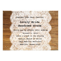 Invitación de madera y nupcial del boda del país d