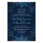 Invitación de medianoche del boda del Flourish invitaciones